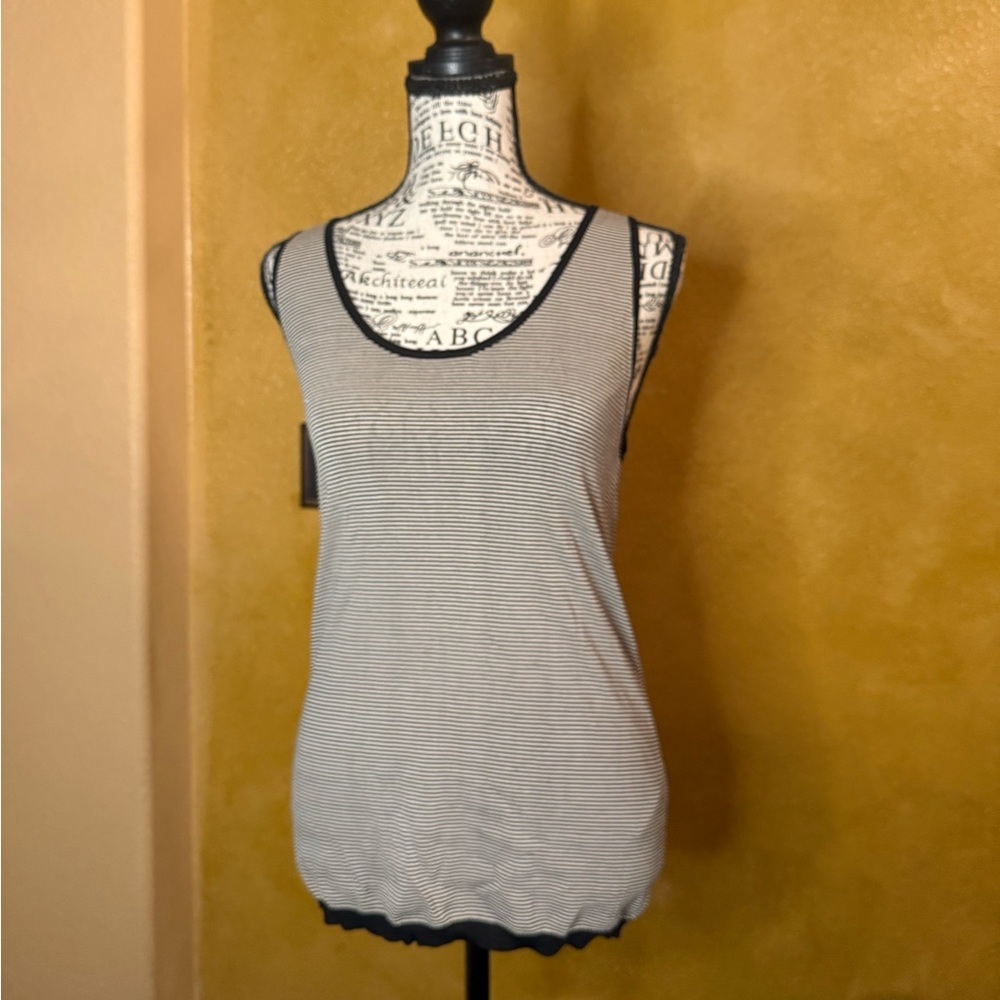 Zara Black & White Striped Tank Top